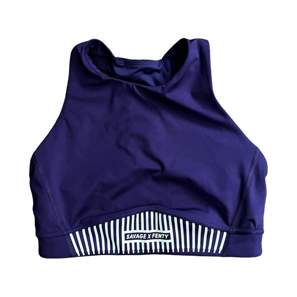 Savage x Fenty Purple Sports Bra Size Small inverted center design